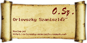 Orlovszky Szaniszló névjegykártya